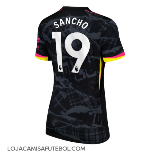 Camisa de Futebol Chelsea Jadon Sancho #19 Equipamento Alternativo Mulheres 2024-25 Manga Curta